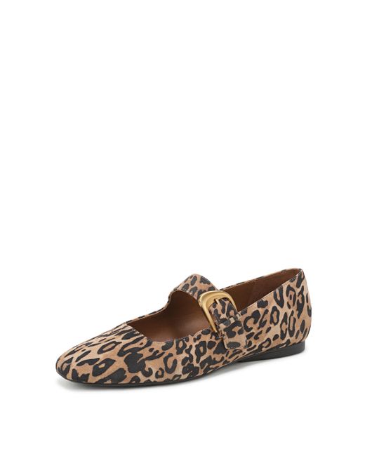 Naturalizer Cosmic Mary Jane Flat Dark Brown Leopard Suede 7 M