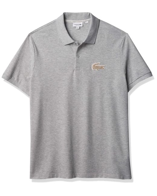 Lacoste Cotton Short Sleeve Chenille Croc Pique Polo Shirt in Gray for Men  - Save 19% | Lyst