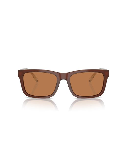 Emporio Armani Black Ea4224f Low Bridge Fit Rectangular Sunglasses for men