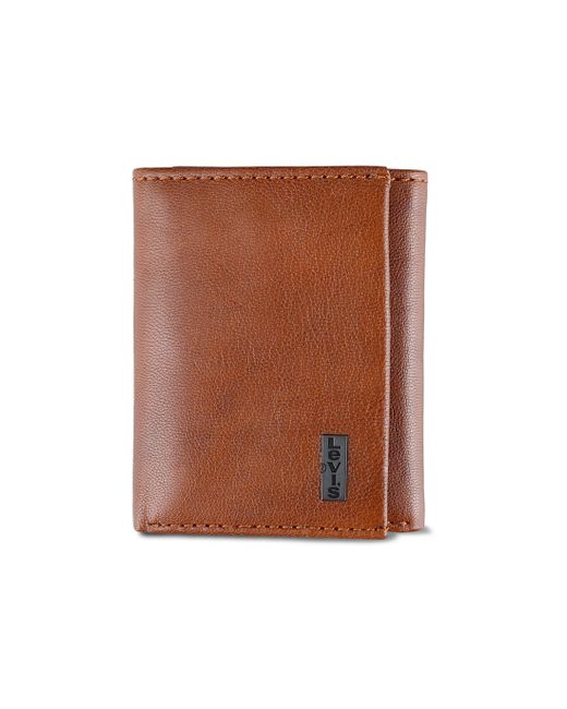 Levi's Brown Rfid Compact Extra Capacity Trifold Wallet for men
