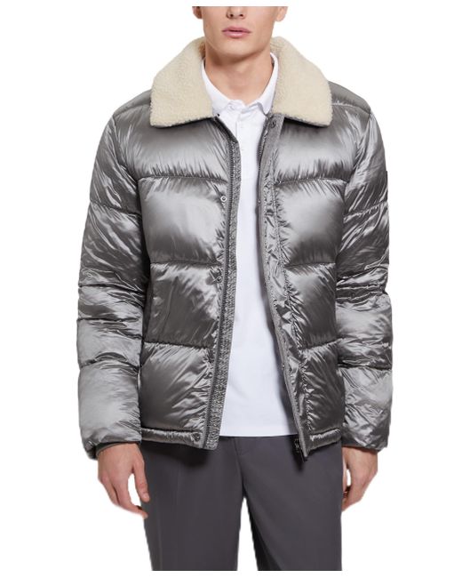 Guess Gray Cassidy Puffer Quilted Jacket for men