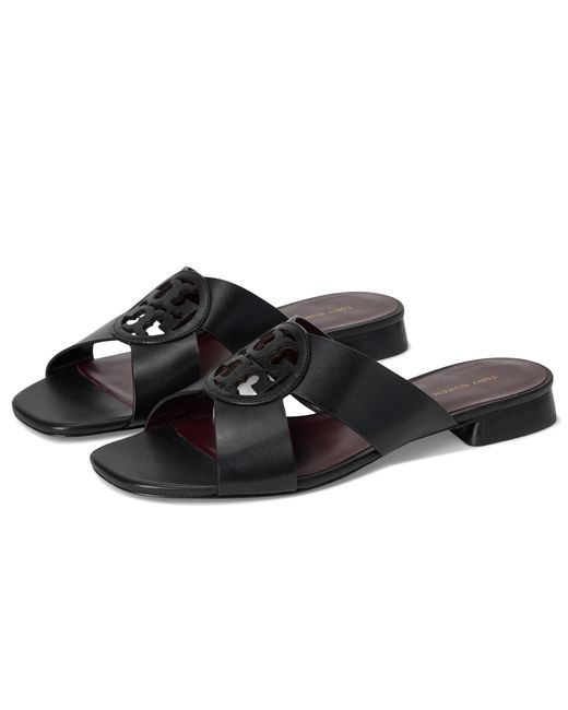 Tory Burch Black Miller Criss Cross Sandal Slide