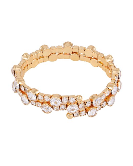Guess Goldtone Helder Glas Steen Stretch Armband in het Metallic
