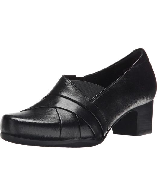 Clarks Un Damson Adele Leather Shoes In Black Wide Fit Size 71⁄2