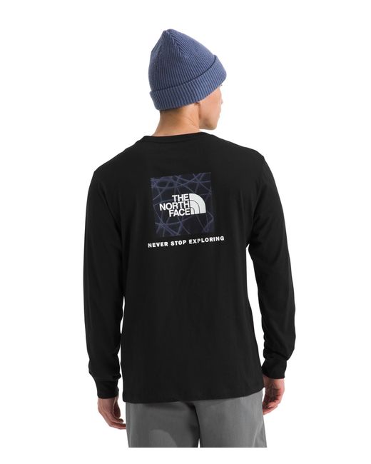 The North Face Evolution Sun Halos Box Nse Long-sleeve Tee | Cotton Shirt With Graphic Design & Set In Sleeves Tnf Black for men