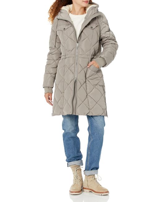 Lucky Brand Natural Quilted Zip Front