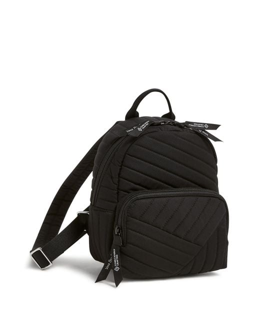 Vera Bradley Black Cotton Mini Backpack Purse