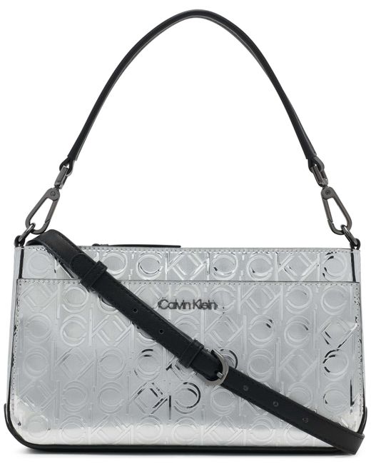 Calvin Klein Metallic Lucy Triple Compartment Shoulder Bag
