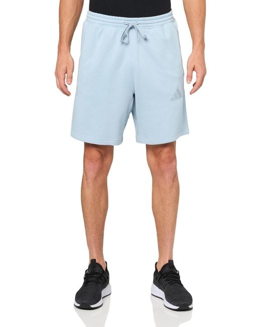 Adidas Blue Tall Size All Szn Fleece Graphic Shorts for men
