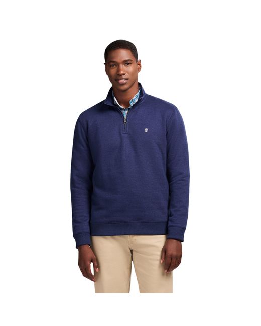 Izod Men's Blue Advantage Performance Quarter Zip Fleece Pullover