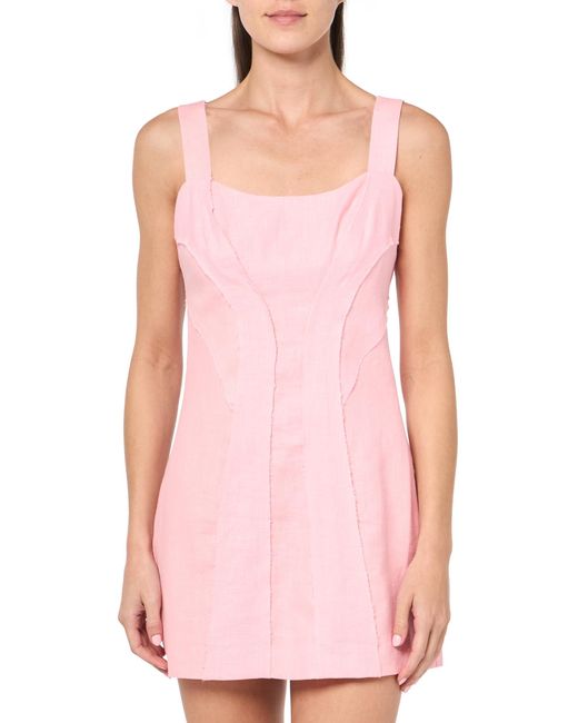 Ramy Brook Pink Linda Linen Mini Dress