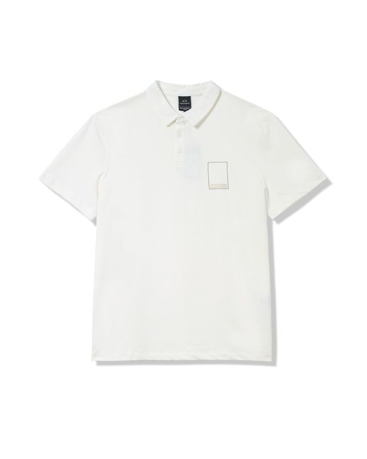 Emporio Armani White A | X Armani Exchange Limited Milano Edition Regular Fit Embroidered Logo Polo for men