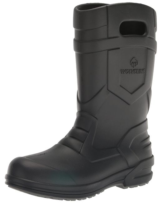 Wolverine Black Scout Injected 10in Boot Rain for men