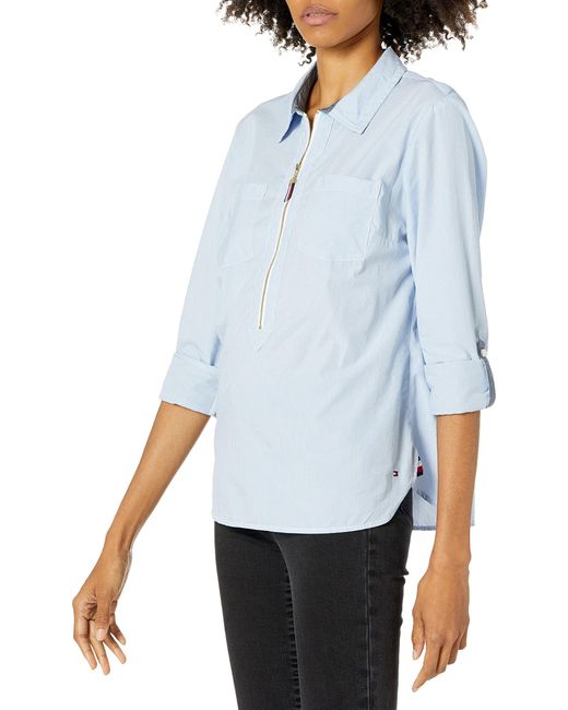 tommy hilfiger popover blouse