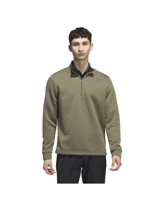 Adidas Green Dwr Quarter Zip Pullover for men