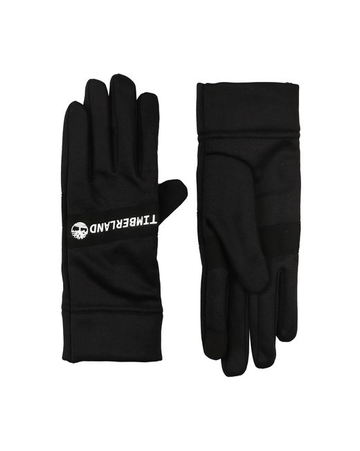 Timberland Black Stretch Gloves With Printed Logo