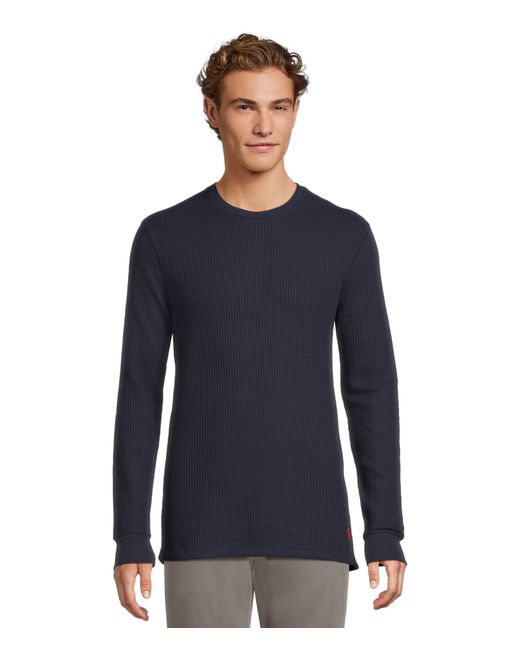 Polo Ralph Lauren Blue S Thermal Long Sleeve Crew Hanging Cruise Navy X-large for men