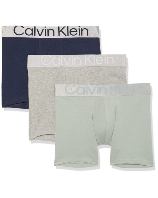 Calvin Klein Blue Reconsidered Steel Cotton 3-pack Boxer Brief for men