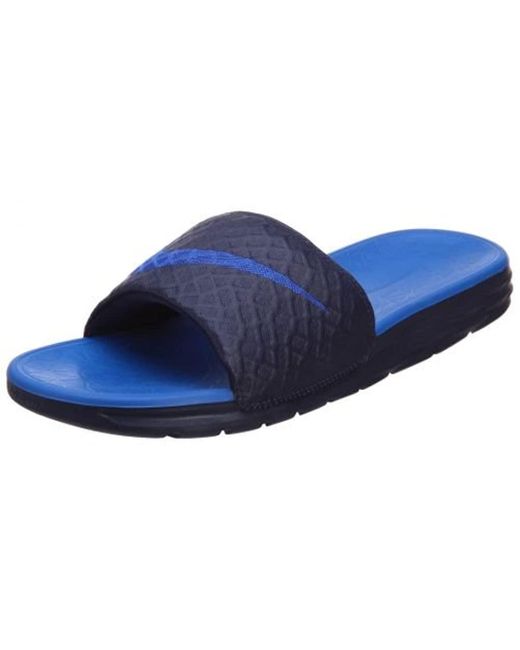 Nike Benassi Solarsoft Slide Athletic Sandal in Blue for Men | Lyst