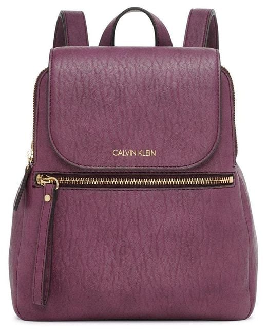 Calvin Klein Purple Reyna Novelty Key Item Flap Backpack