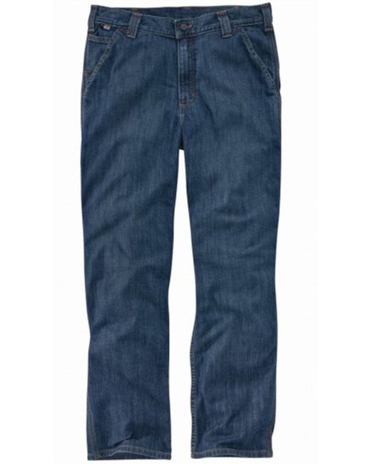 Carhartt Blue Big & Tall Flame Resistant Force Rugged Flex Relaxed Fit Utility Jean for men