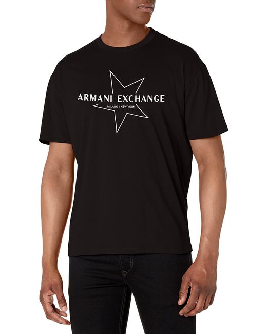 Emporio Armani Black A | X Armani Exchange Big Star Logo Tee for men