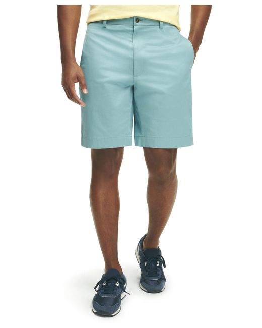 Brooks Brothers Blue Regular Fit Lightweight Advantage Chino Shorts for men