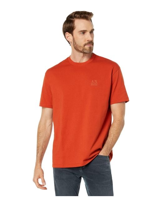 Emporio Armani Red A | X Armani Exchange Small Logo Comfort Fit T-shirt for men