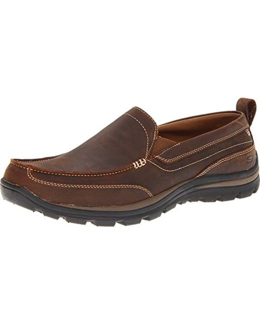 Skechers Relaxed Fit Memory Foam Superior Gains Slip on in Brown