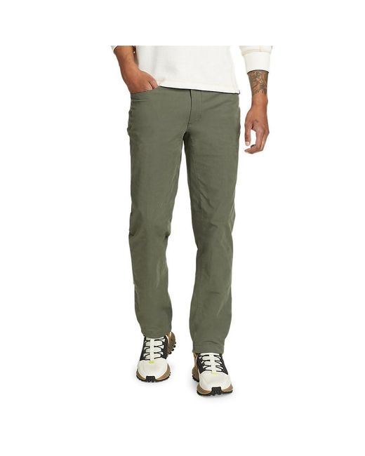 Eddie Bauer Green Voyager Flex Five-pocket Twill Pants for men