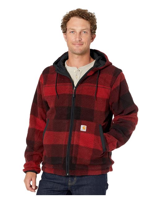 Carhartt Plaid Reversible Zipfront Rain Defender Fleece Work Jacket