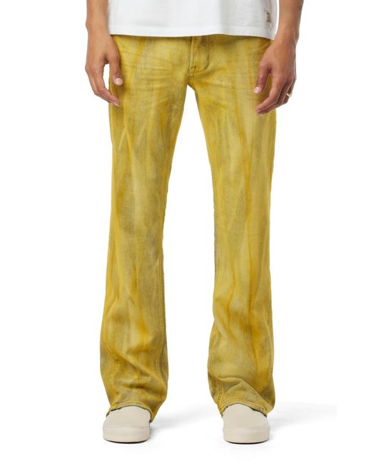 Hudson Yellow Walker Kick Flare Casual Pants for men