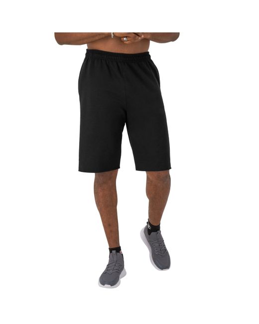 Champion Black , Powerblend, Fleece Midweight, Athletic Shorts With Pockets for men