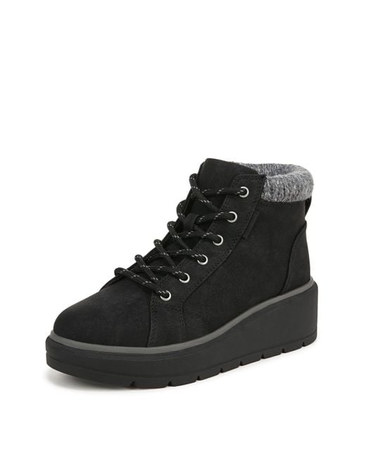 Dr. Scholls Dr. Scholl's Nice Day Max Alpine Lace Up Bootie Ankle Boot Black Smooth 11 M