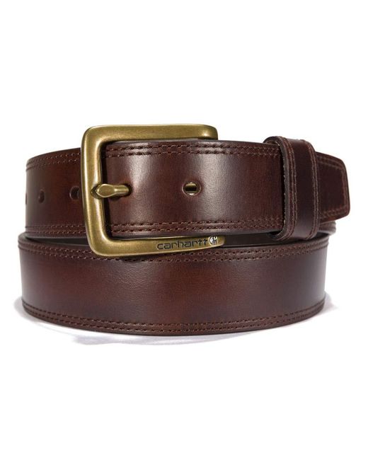 Carhartt Brown Leather Engraved Buckle Belts for men
