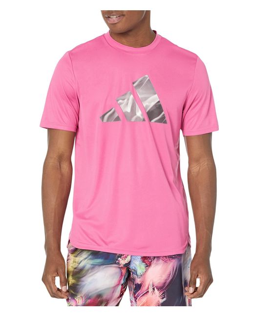 Adidas Pink D4m High Intensity Training Short Sleeve Tee for men