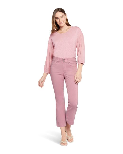 NYDJ Pink High Rise Barbara Ankle With 2 Buttons