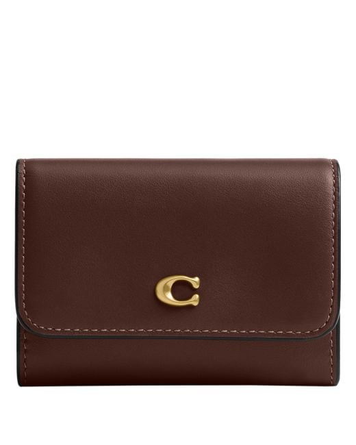 COACH Brown Essential Flap Card Case
