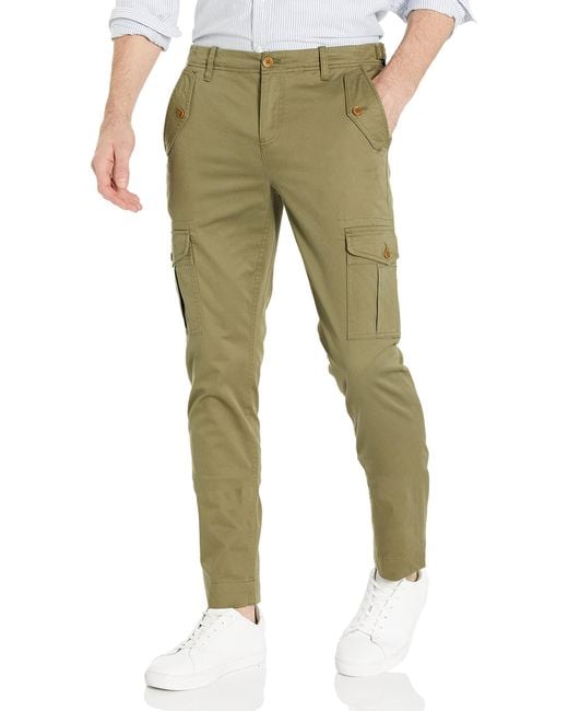 Brooks Brothers Washed Cotton Stretch Cargo Pants in Green for Men | Lyst