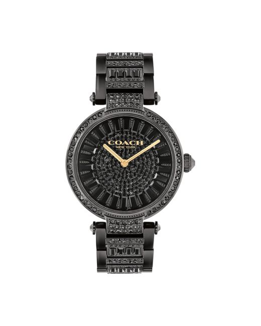 COACH Black 2h Quartz Bracelet Watch With Crystals On The Dial - Water Resistant 3 Atm/30 Meters - Gift For Her - Timeless