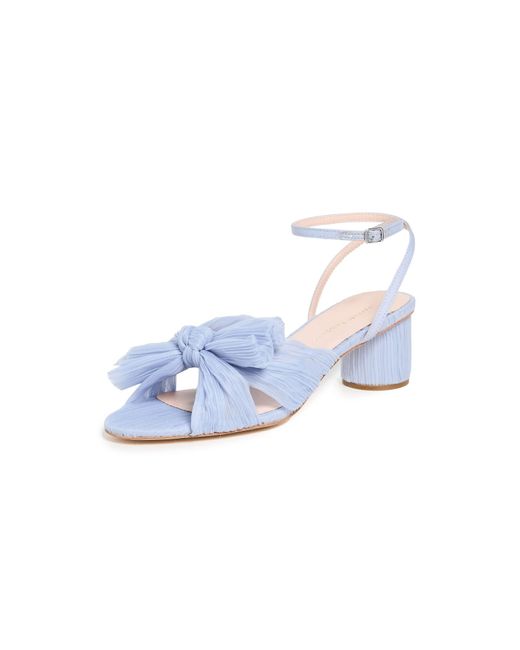 Loeffler Randall White Dahlia Pleated Knot Mule With Ankle Strap Pump