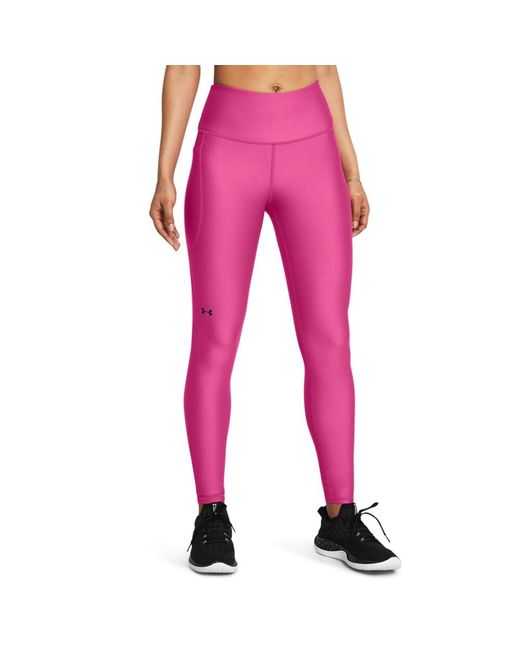 Under Armour Pink S Heatgear Armour High Waisted Pocketed No-slip Leggings,