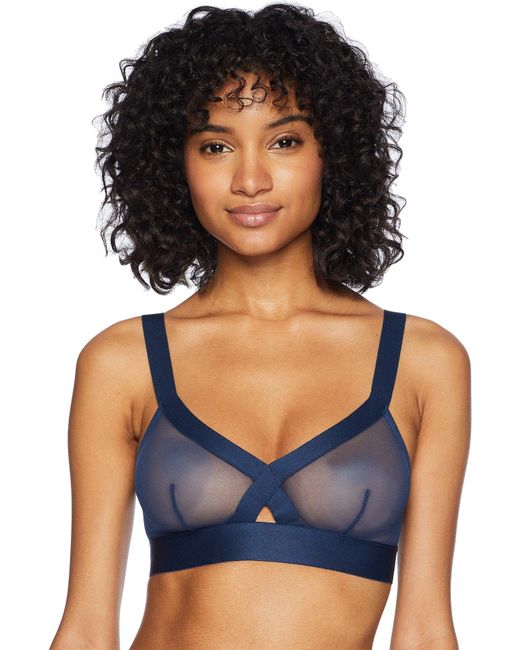 DKNY Sheers Wirefree Softcup Bralette in Blue - Lyst