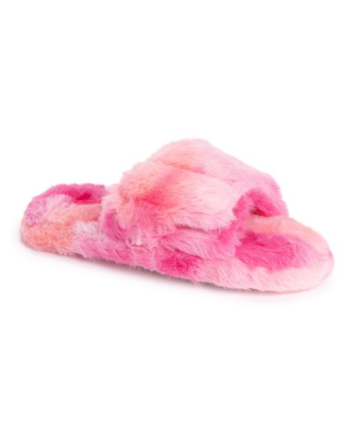Betsey Johnson Velcro Slide Orange Slipper in Pink Ombre ...