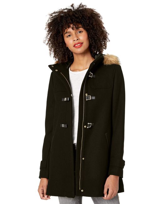 cole haan hooded wool blend coat