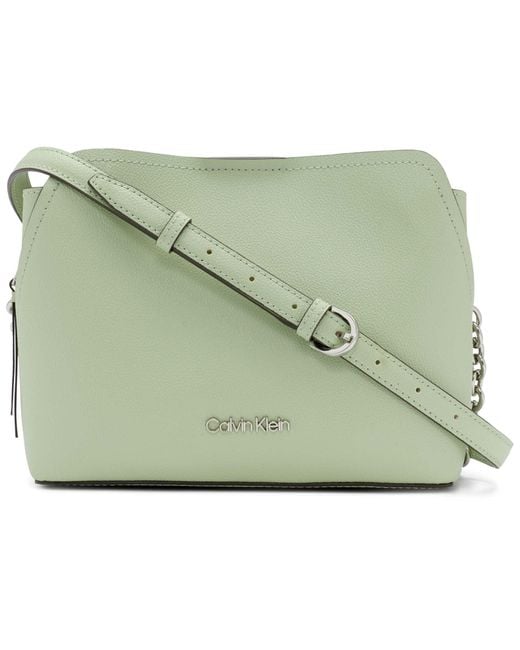 Calvin Klein Hailey Micro Pebble Triple Compartment Chain Crossbody in