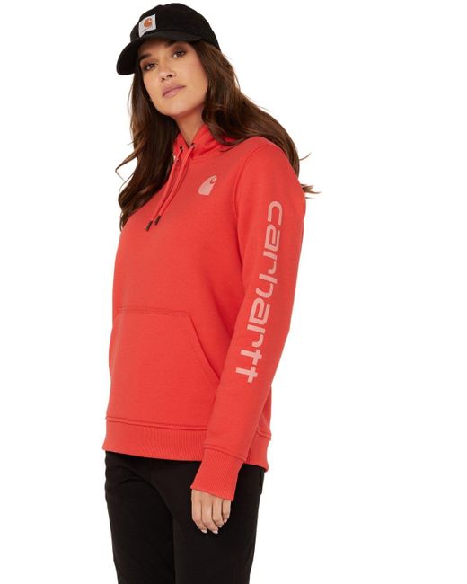 Carhartt Red Plus Size Relaxed Fit Midweight Logo Sleeve Graphic Sweatshirt
