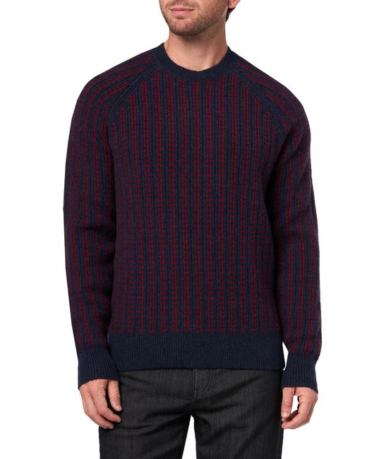 Brooks Brothers Blue Merino Wool Jacquard Dot Pattern Sweater for men
