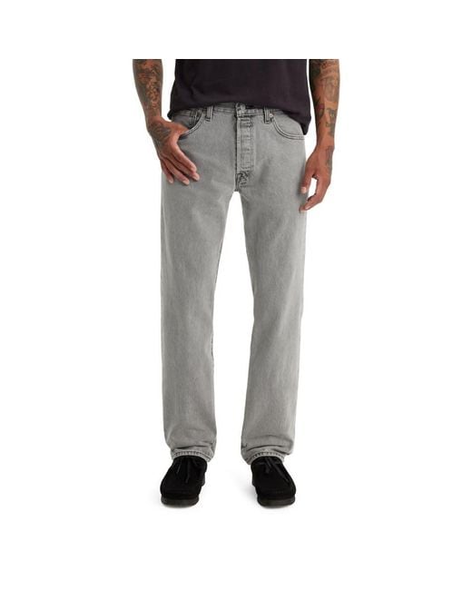 Levi's 501 Original Fit Jeans in Gray for Men | Lyst