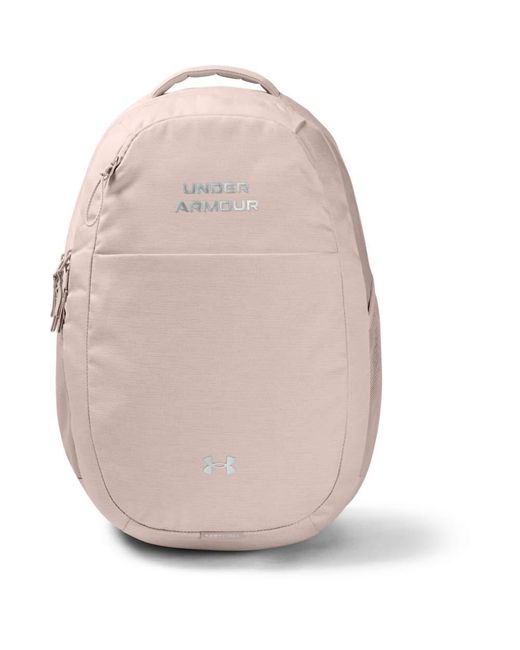 Under Armour Pink Hustle Signature Backpack Desert Rose/metallic Silver One Size